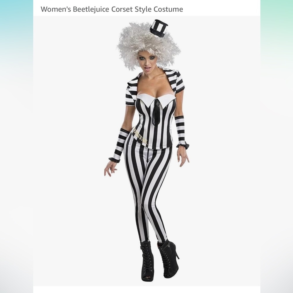 Only used once Women's Beetlejuice Corset Style Halloween Costume